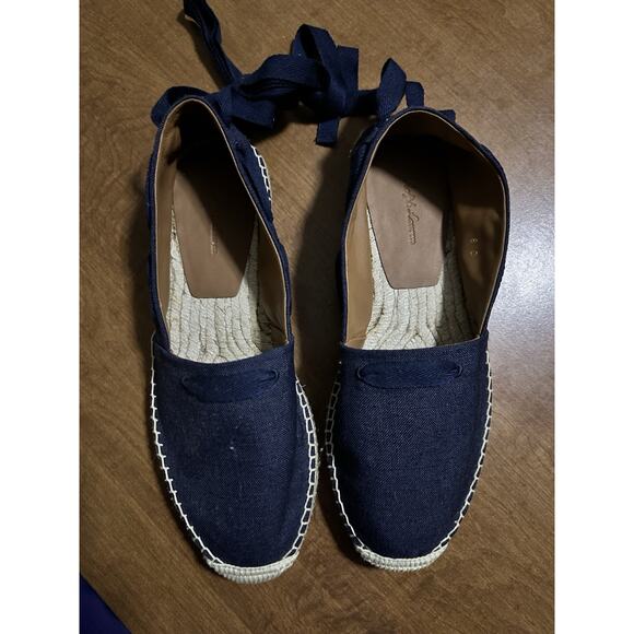 Ralph Lauren Bowsworth Lace Linen Logo Almond Toe Slip On Men's 8 Women’s 10.5 - Picture 4 of 16